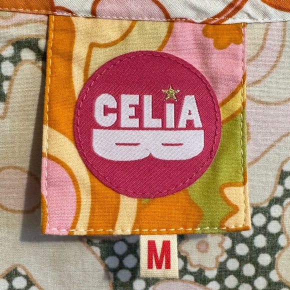 Celia B Floral Lirio Flutter Sleeve Floral Mini Dress Orange Pink Women’s M - Picture 10 of 11